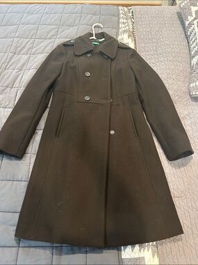 United Colors Of Benetton Black Double-Breasted Trench Coat